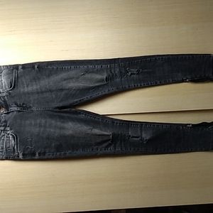 Bee Inspired 32/S Women's Distressed Black Jeans skinny jeans w ankle zippers